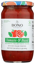 Bono Tomato and Basil Sauce, Case of 6, 24 fl oz