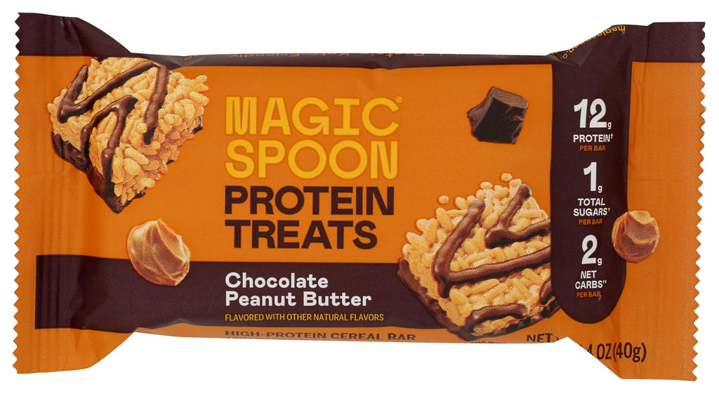 Magic Spoon Chocolate Peanut Butter Treats, Case of 12, 1.4 Ounce Bars