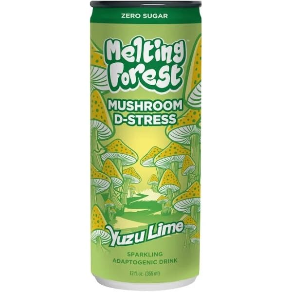 Melting Forest Yuzu Lime D-Stress Sparkling Drink, Case of 12, 12 fl oz Cans