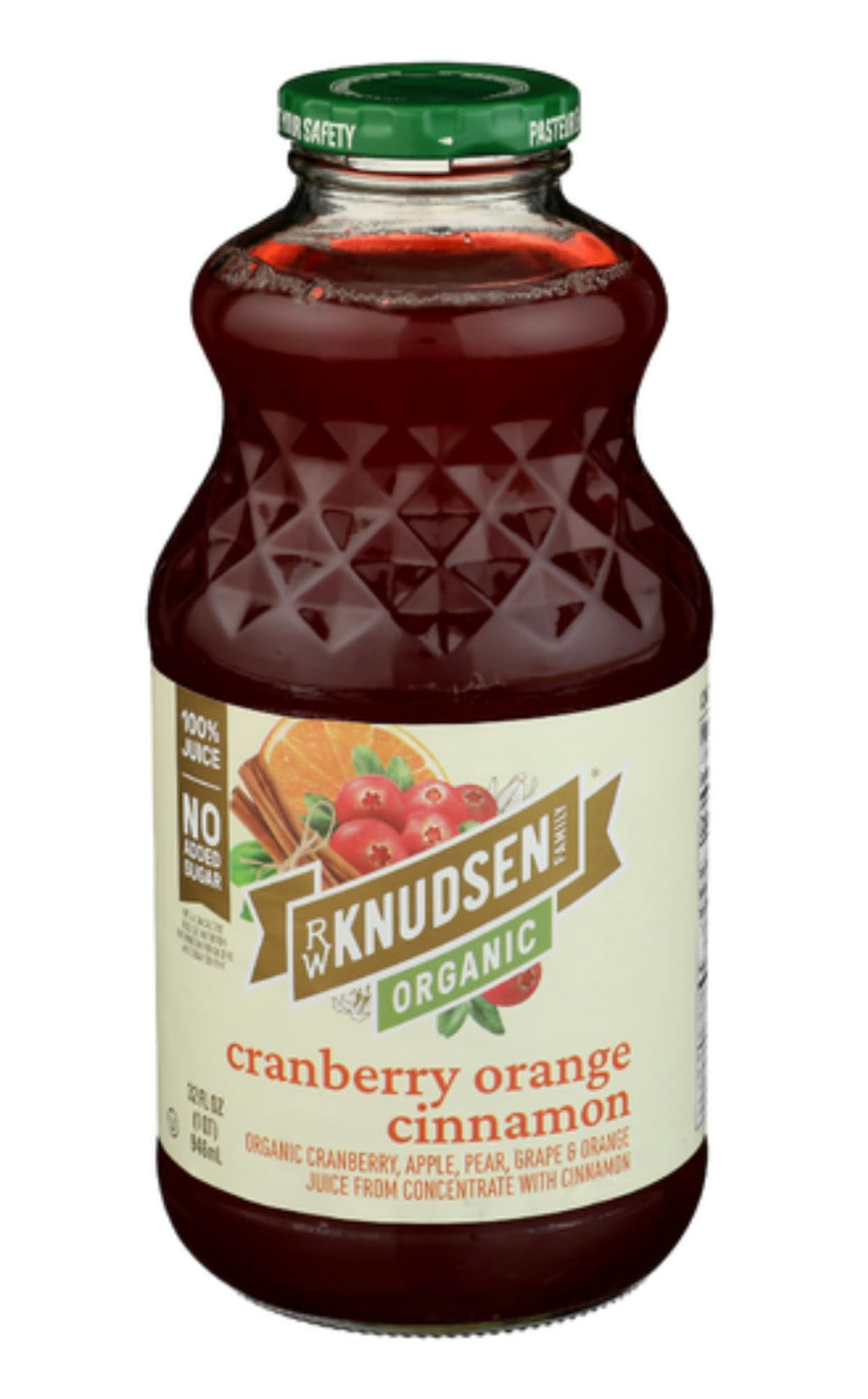 RW Knudsen Family Organic Cranberry Orange Cinnamon Juice, Case of 6, 32 Fluid Ounce
