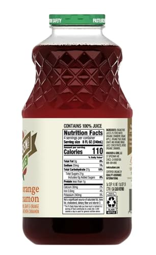 RW Knudsen Family Organic Cranberry Orange Cinnamon Juice, Case of 6, 32 Fluid Ounce