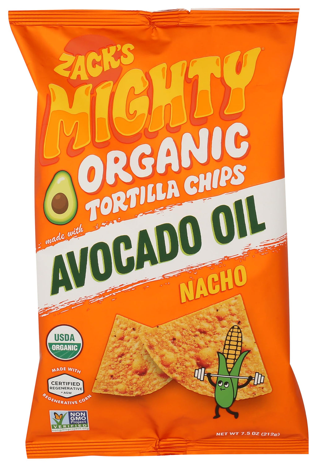 Zack's Mighty Organic Nacho Tortilla Chips, Case of 9, 7.5 Ounce