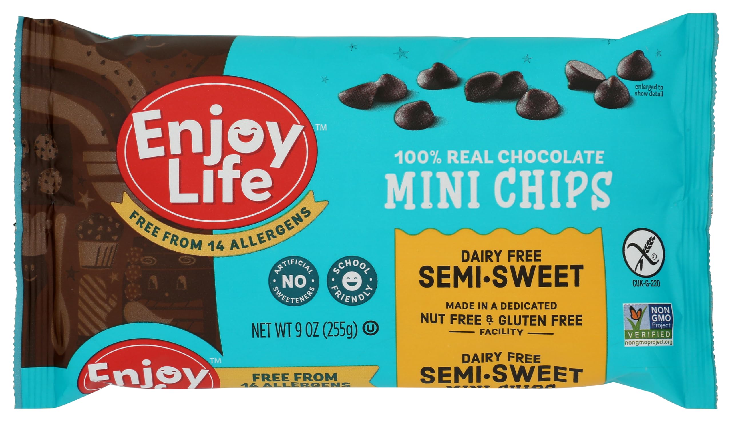 Enjoy Life Semi-Sweet Mini Chocolate Chips, Case of 12, 9 Ounce