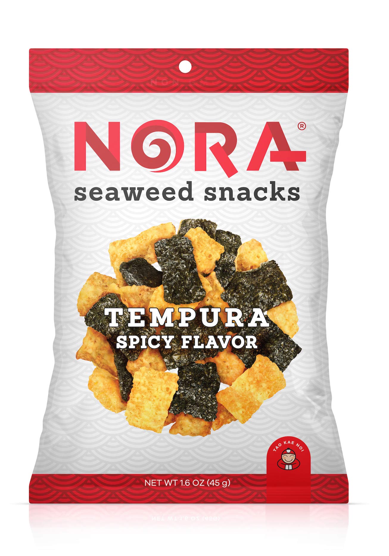 Nora Snacks Spicy Tempura Seaweed Snacks, Case of 12, 1.41 Ounce