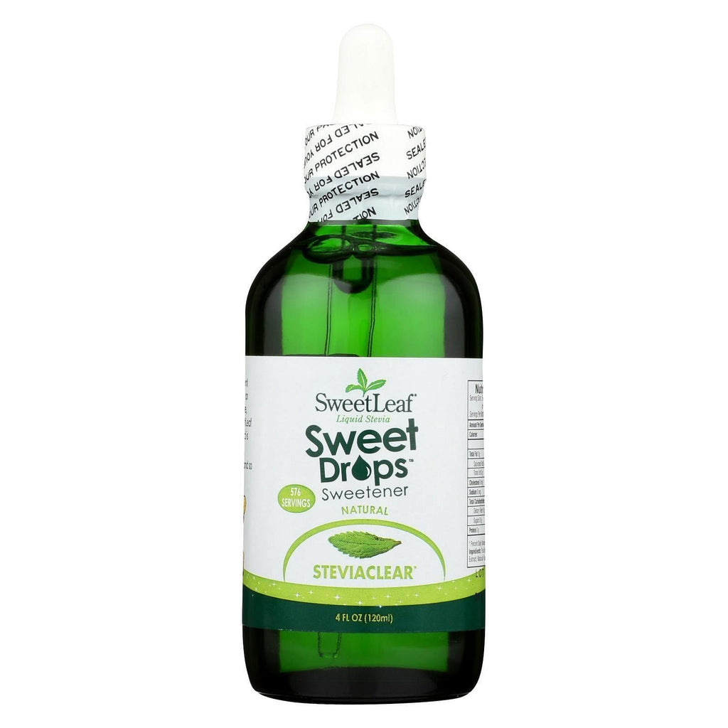 SweetLeaf Stevia Clear Sweet Drops Liquid Sweetener, Case of 6, 4 Fluid Ounce Bottles