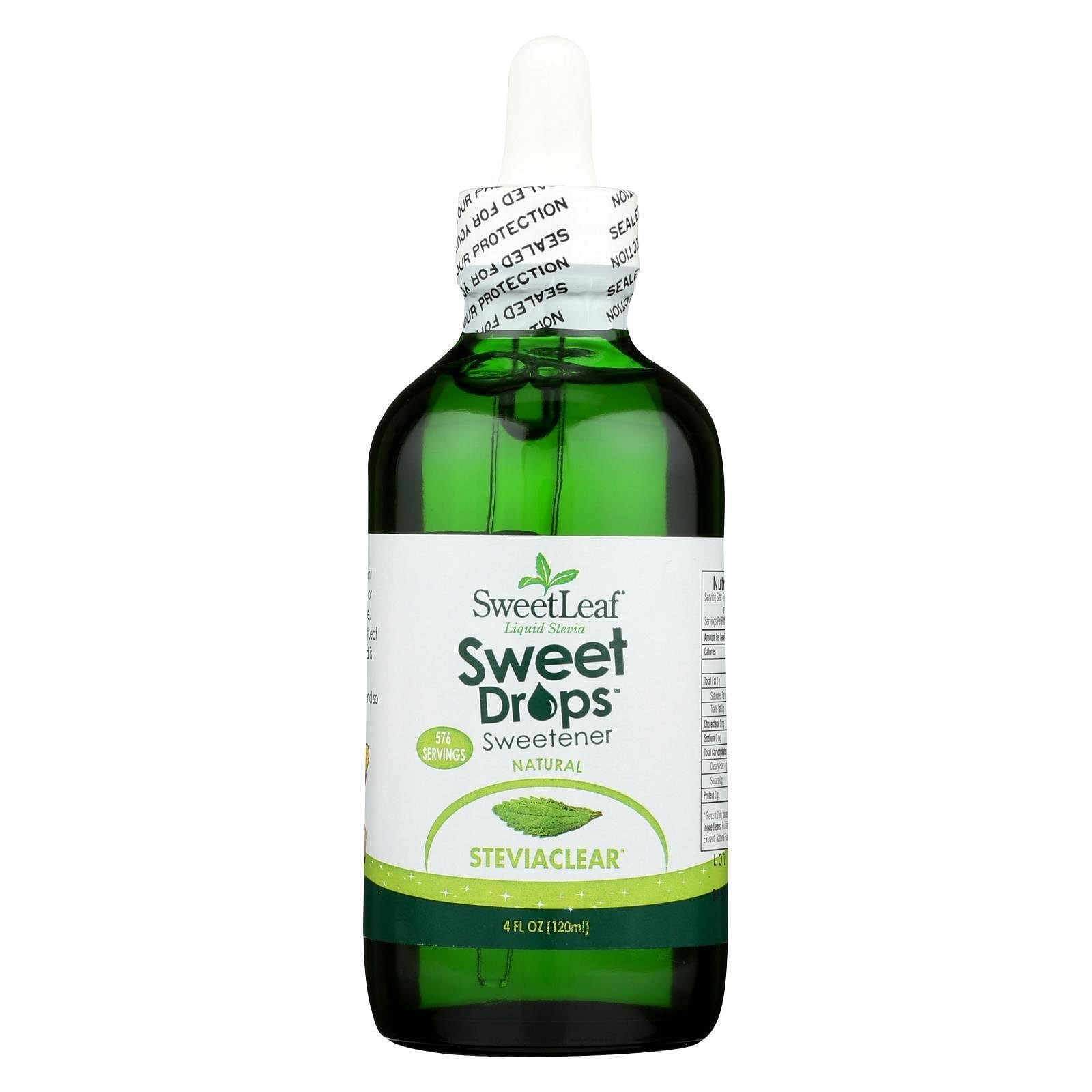 SweetLeaf Stevia Clear Sweet Drops Liquid Sweetener, Case of 6, 4 Fluid Ounce Bottles