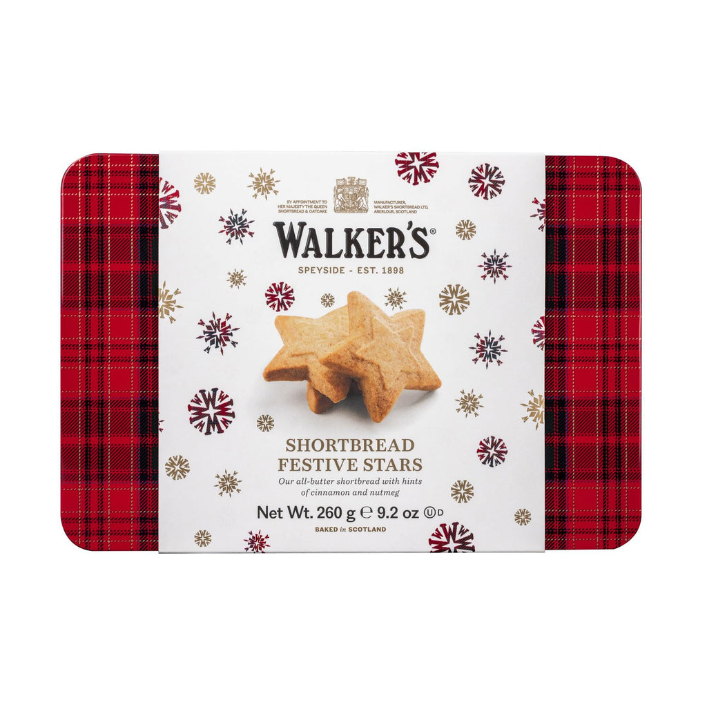 Walkers Shortbread Festive Stars Tin, Case Of 6, 9.2 Oz