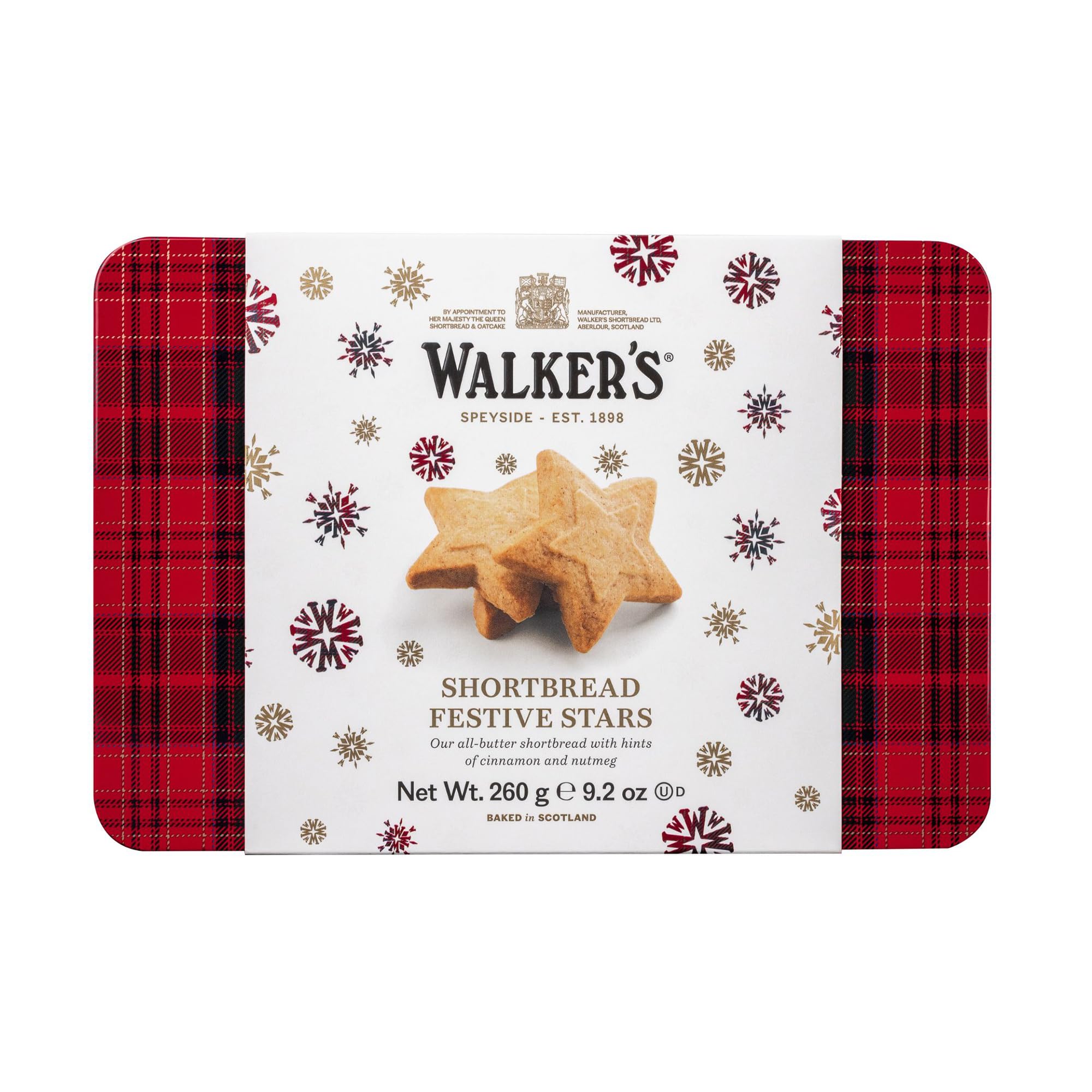 Walkers Shortbread Festive Stars Tin, Case Of 6, 9.2 Oz