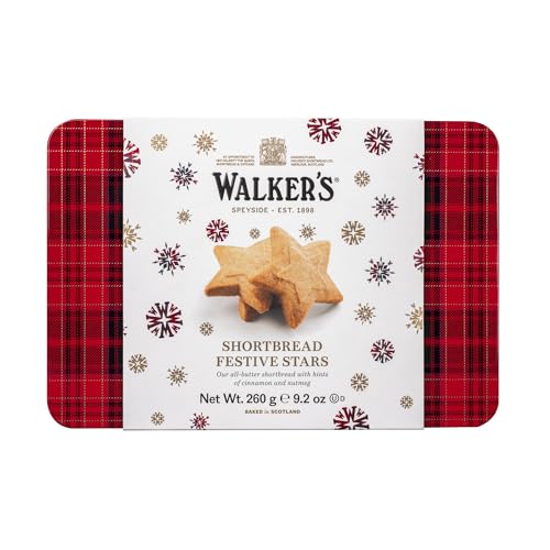 Walkers Shortbread Festive Stars Tin, Case Of 6, 9.2 Oz