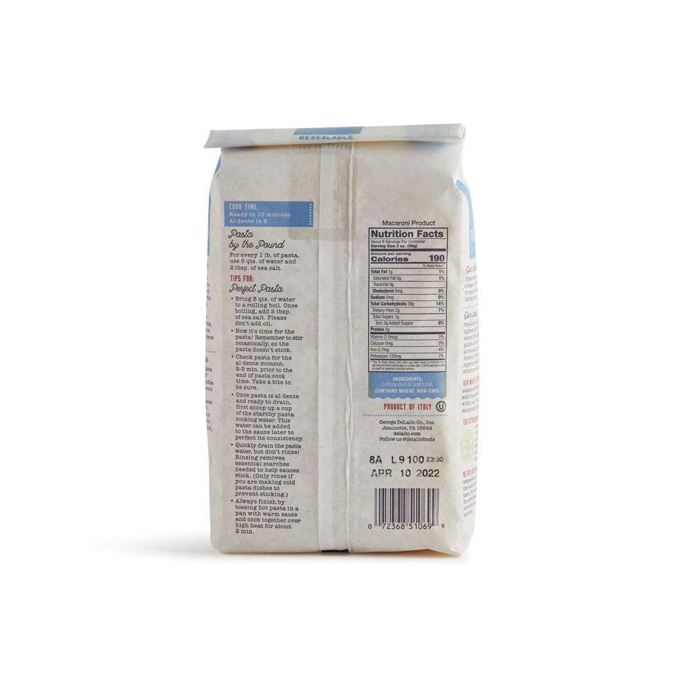 DeLallo Penne Rigate Pasta No. 36, Case Of 8, 16 Oz