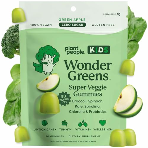 Plant People WonderGreens Kids Vegetable Gummies, 30 Count