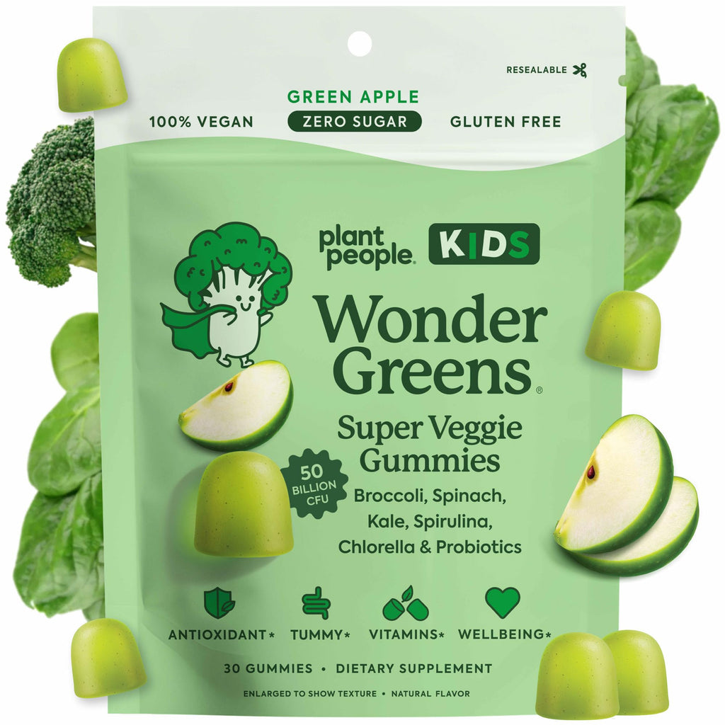 Plant People WonderGreens Kids Vegetable Gummies, 30 Count