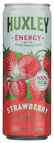 Huxley Strawberry Sequoia Energy Drink, Case of 12, 12 Fl Oz Cans