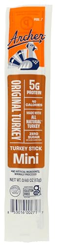 Country Archer Original Turkey Mini Jerky Sticks, Case of 6, 16 Count 7.36 Ounce Bags