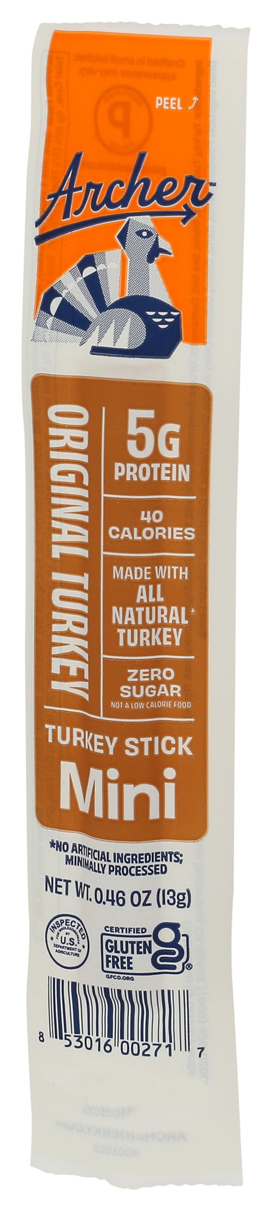Country Archer Original Turkey Mini Jerky Sticks, Case of 6, 16 Count 7.36 Ounce Bags