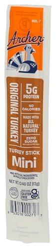 Country Archer Original Turkey Mini Jerky Sticks, Case of 6, 16 Count 7.36 Ounce Bags