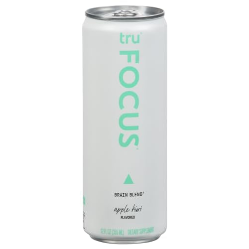 Tru Organic Apple Kiwi Sparkling Energy Drink, Case of 12, 12 Fluid Ounce Cans