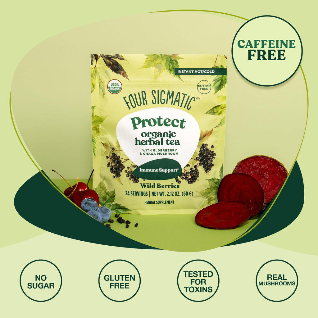 Four Sigmatic Organic Herbal Protect Tea, Case of 6, 2.12 oz Boxes