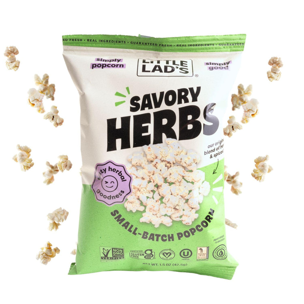 Little Lads Savory Herb Popcorn, Case of 6, 6 Ounce Bags