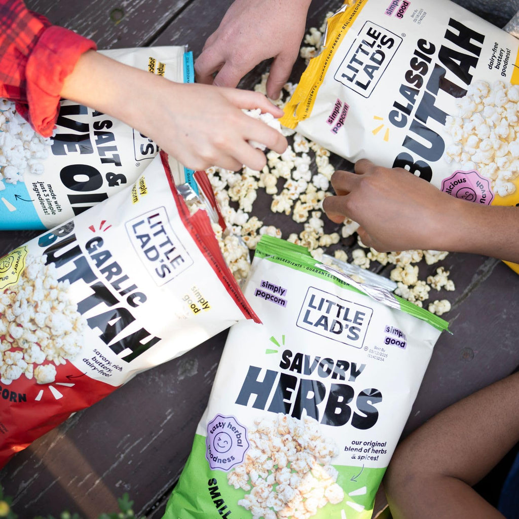 Little Lads Savory Herb Popcorn, Case of 6, 6 Ounce Bags