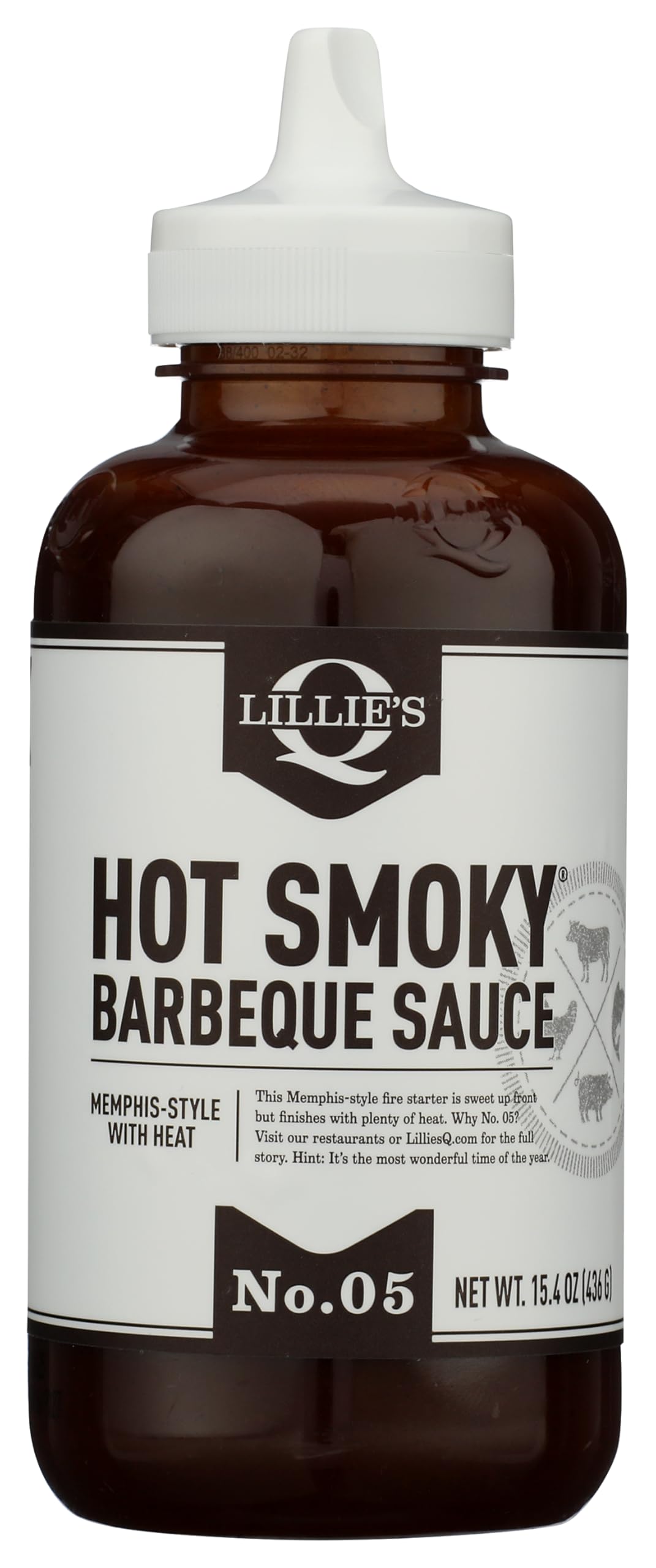 Lillie's Q Hot Smoky Barbecue Sauce, Case of 6, 15.4 fl oz Each