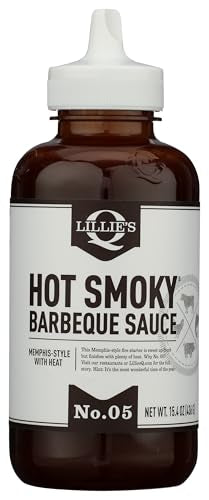 Lillie's Q Hot Smoky Barbecue Sauce, Case of 6, 15.4 fl oz Each