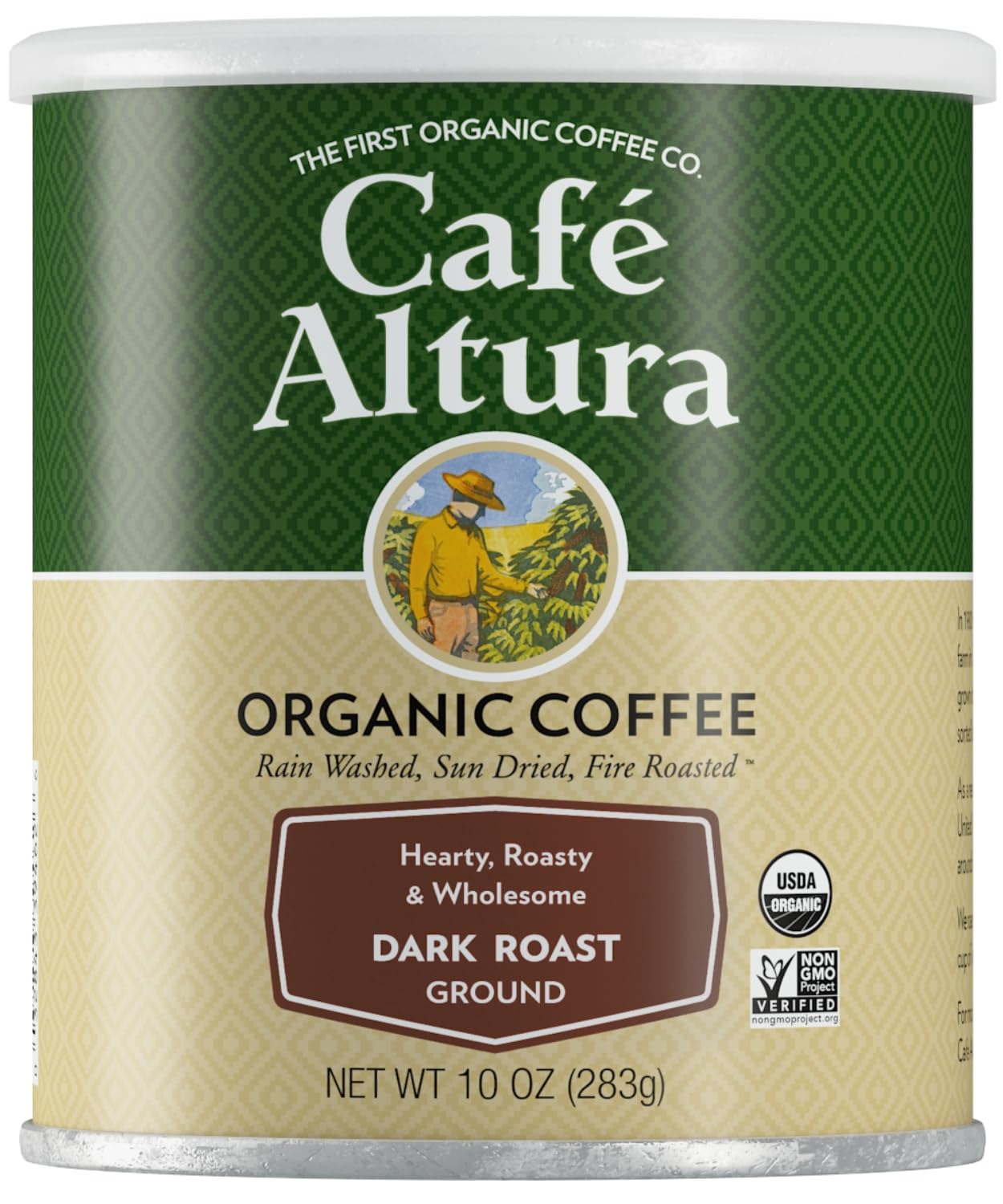 Cafe Altura Organic Dark Roast Ground Coffee, Case of 6, 10 Ounce Bags