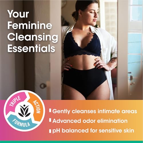 vH Essentials Intimate Feminine Wash with Tea Tree Oil, Cranberry and Prebiotics, Case of 4, 6 Fluid Ounce Bottles