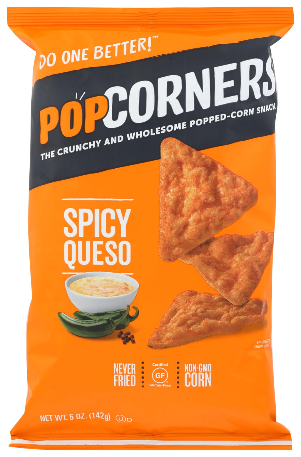 PopCorners Spicy Queso Popped Corn Snacks, Case of 12, 5 oz Each