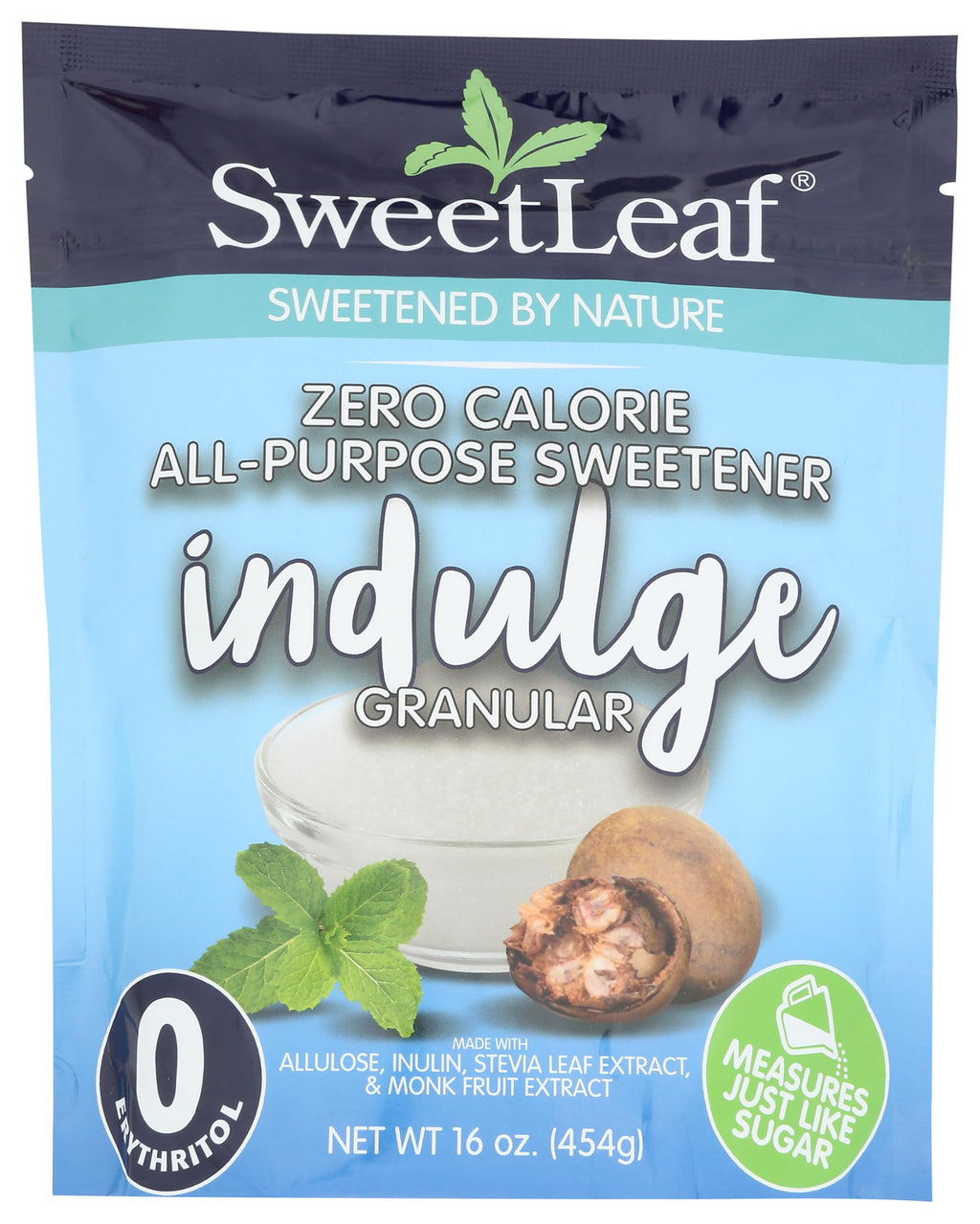 SweetLeaf Indulge Granular Zero Calorie All-Purpose Sweetener, Case of 6, 16 Ounce Bags