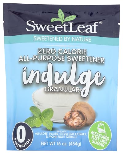 SweetLeaf Indulge Granular Zero Calorie All-Purpose Sweetener, Case of 6, 16 Ounce Bags