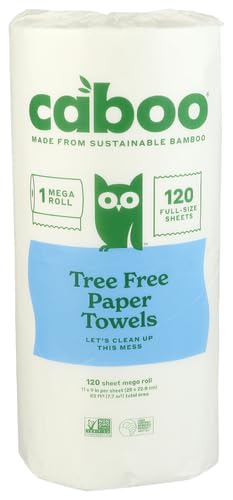 Caboo Paper Towels, Case of 8, 120-Sheet Rolls