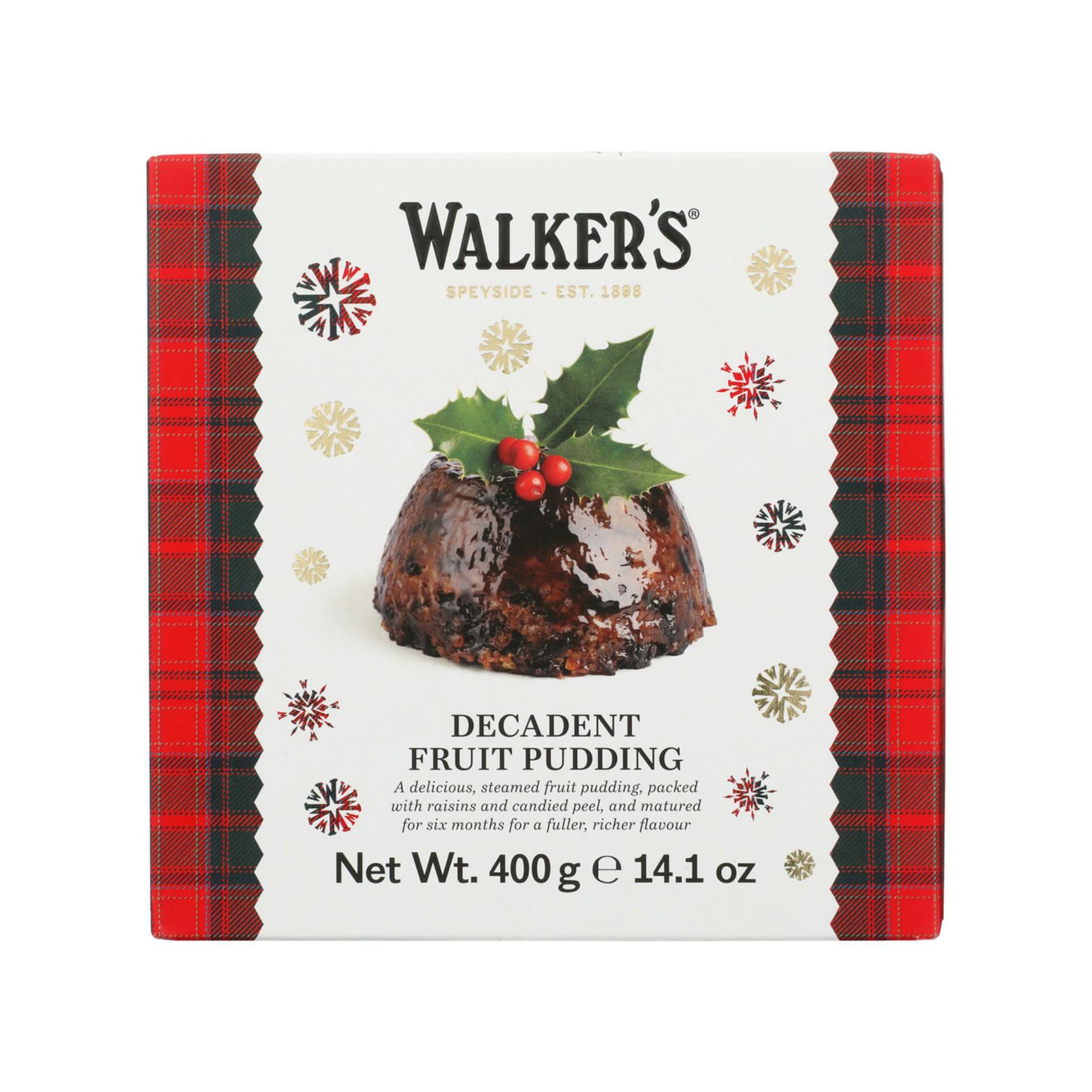 Walkers Shortbread Luxury Rich Fruit Christmas Pudding, Case of 6, 14.1 Ounce Packages