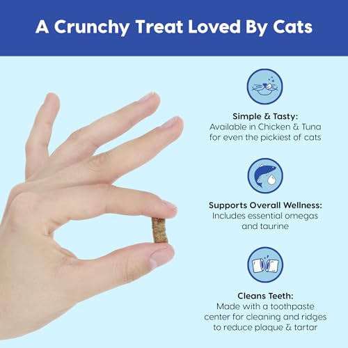 Ark Naturals Clean Chews Kiss Me-Ow Chicken Dental Chews, Case of 6, 3 Ounce Bags