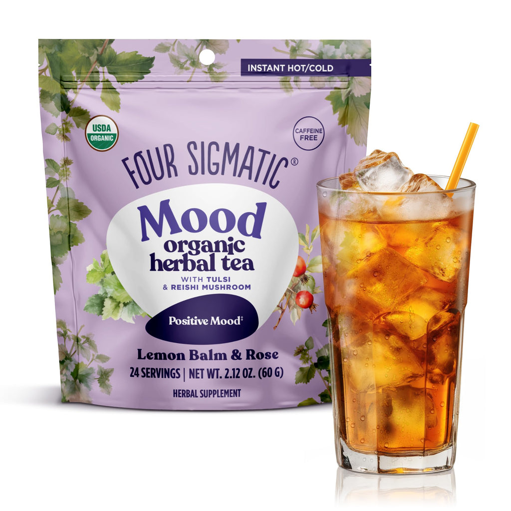 Four Sigmatic Organic Mood Herbal Tea, Case of 6, 2.12 Ounce Boxes
