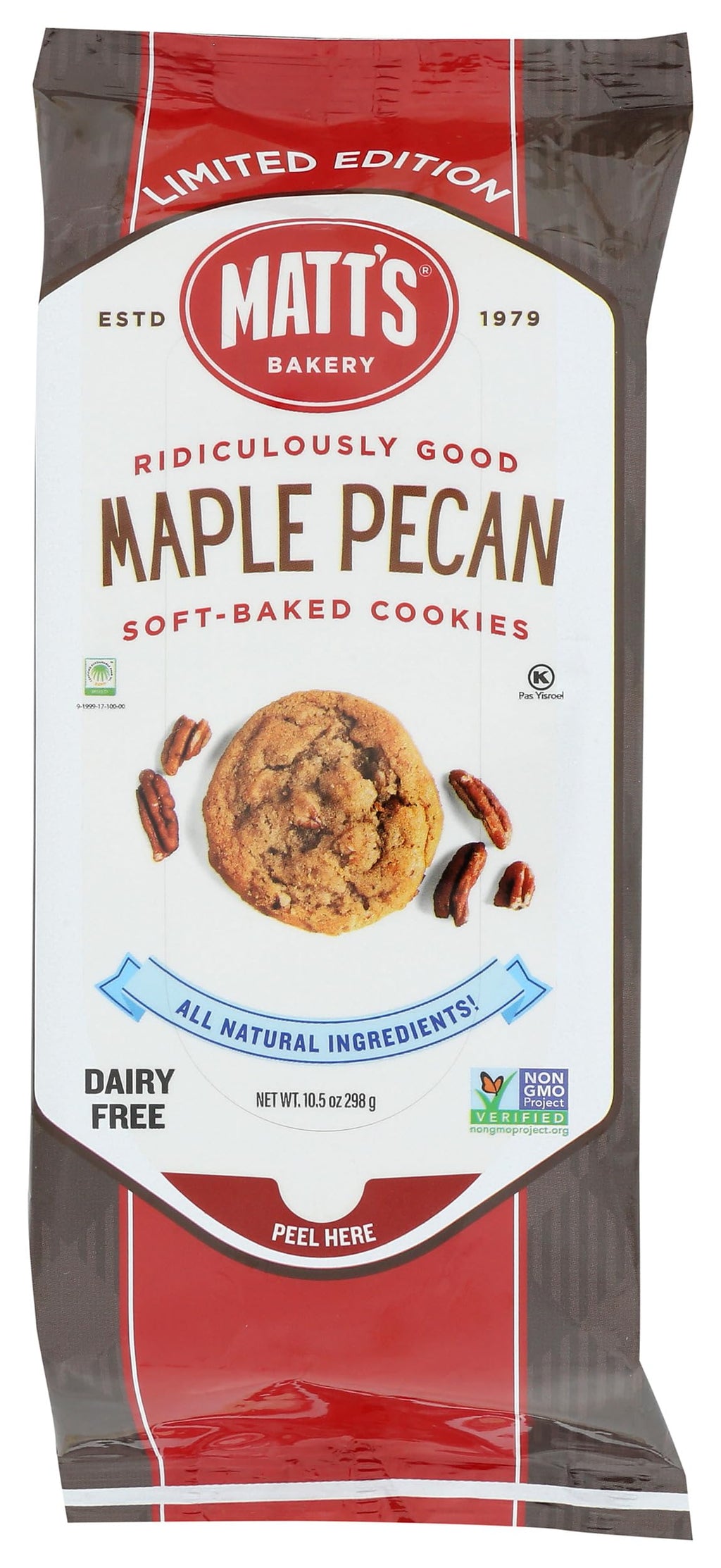 Matt's Cookies Maple Pecan Cookies, Case of 6, 10.5 oz Bags