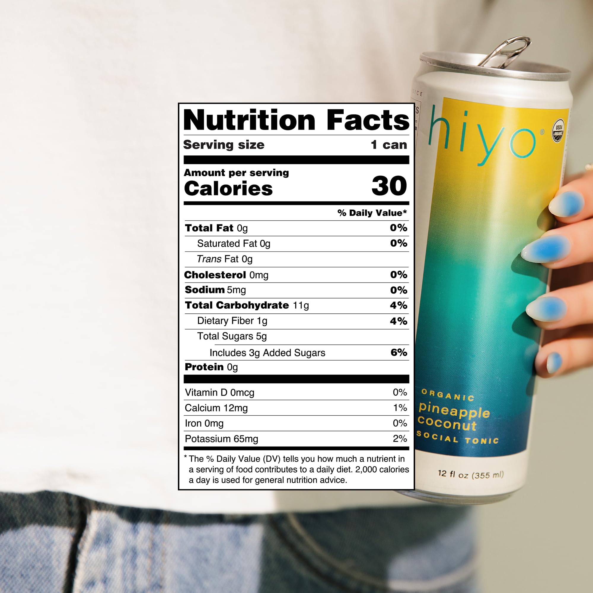 Hiyo Organic Pineapple Coconut Seltzer, Case of 6, 4 Pack, 12 Fluid Ounce Cans