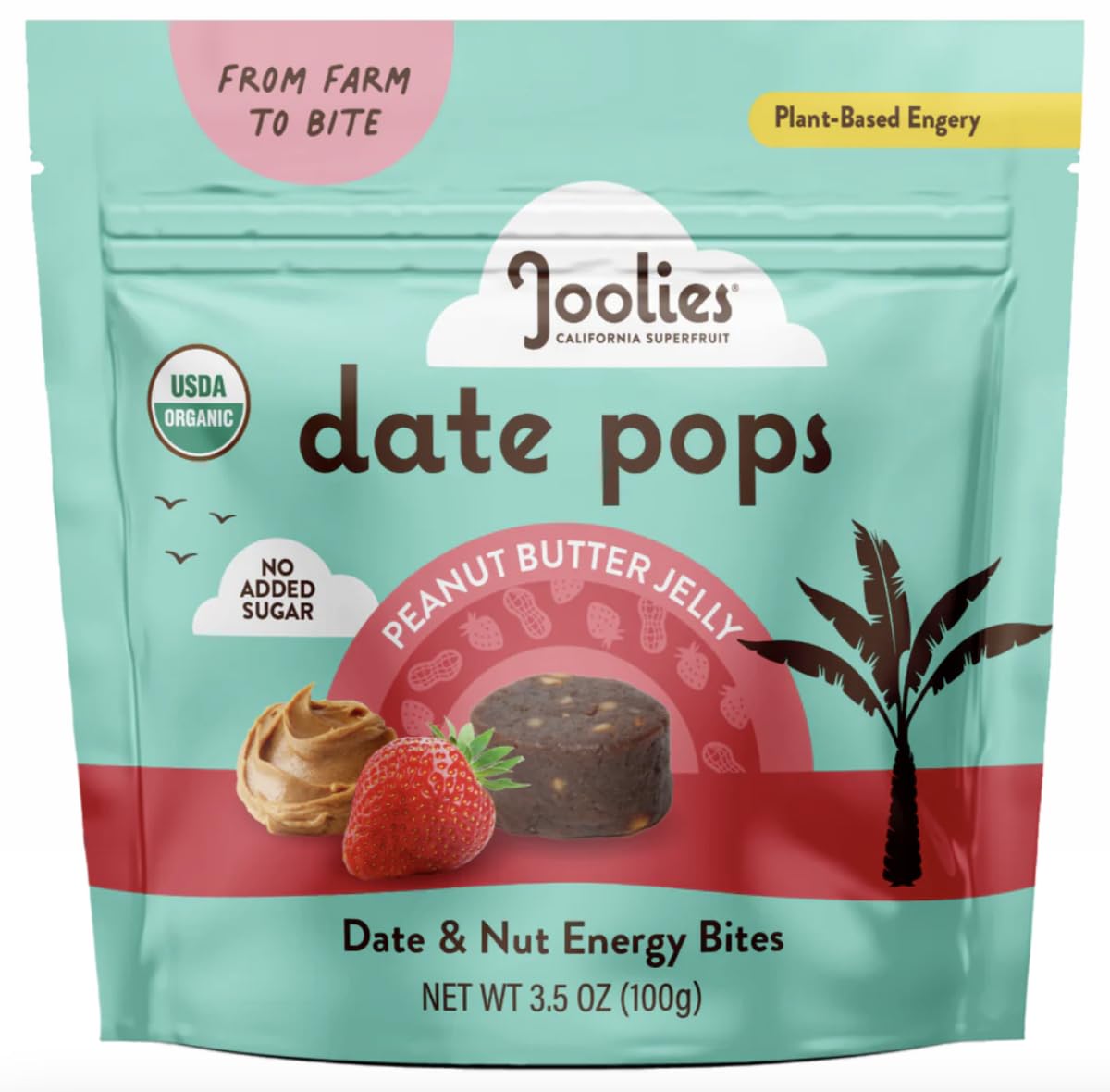 Joolies Organic Lemon Bar Date Pops, Case of 6, 3.5 Ounce Bags