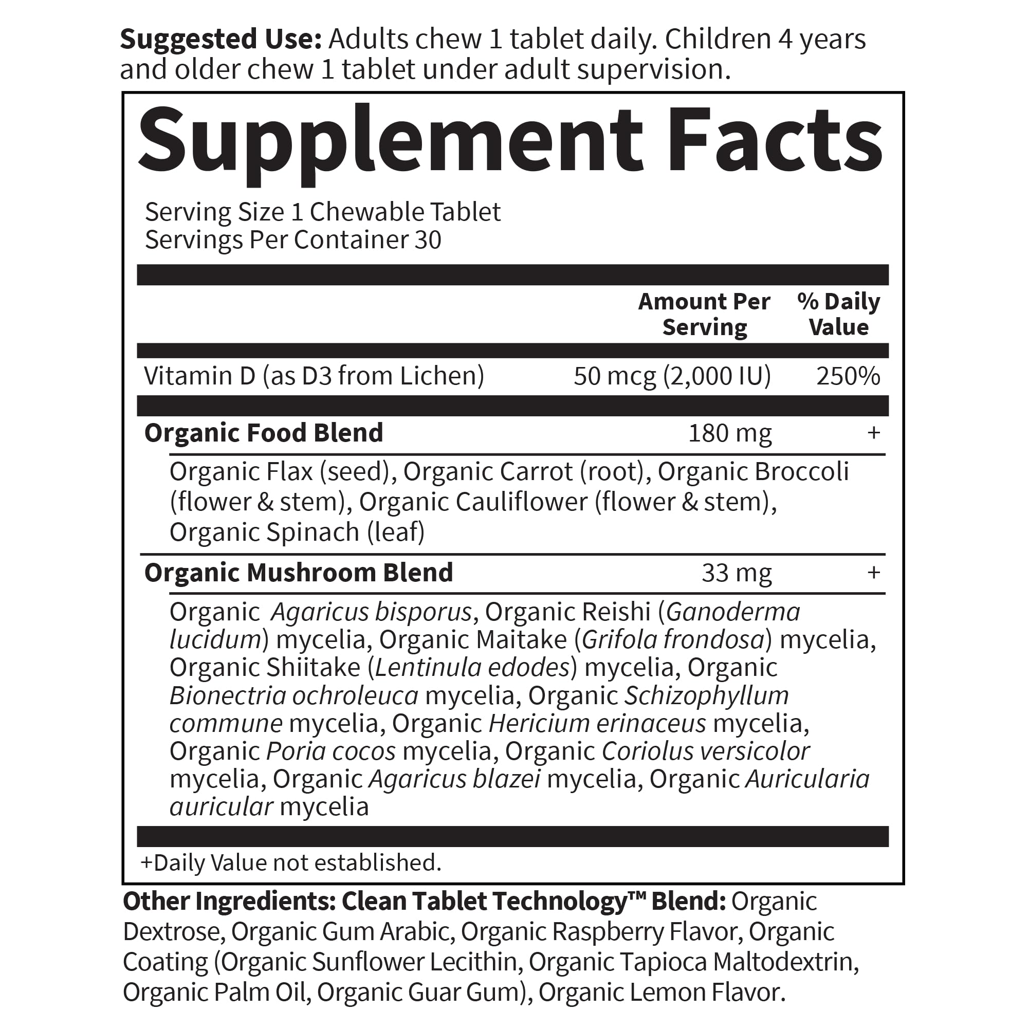 Garden of Life mykind Organics Vegan D3 Chewables, 30 Count
