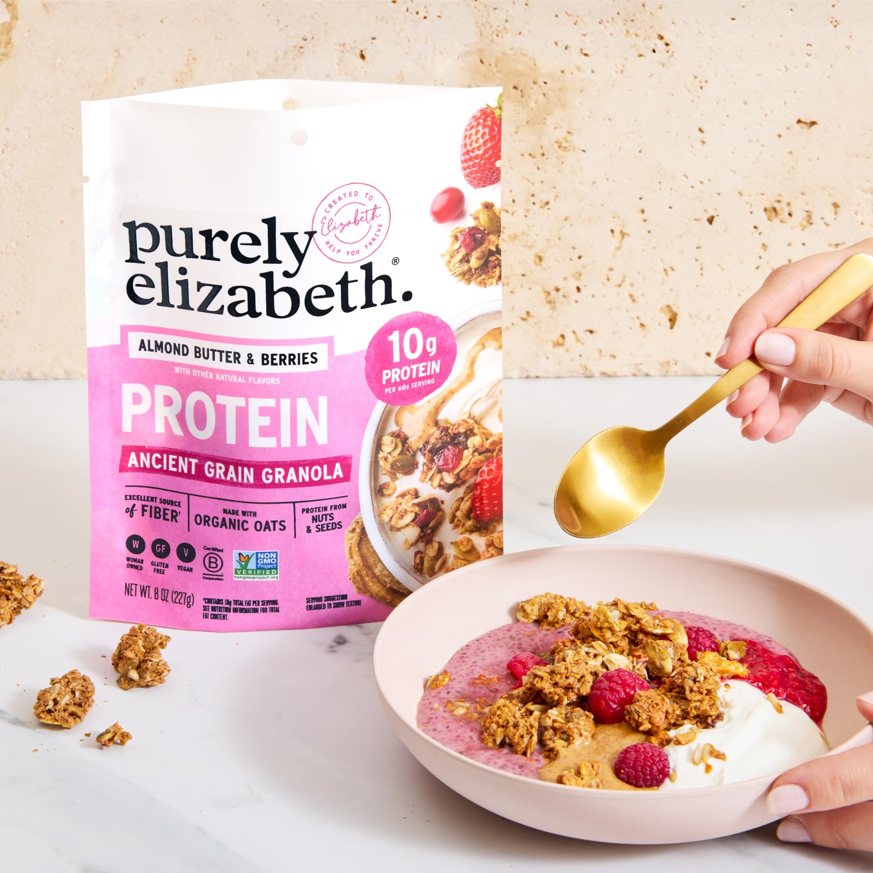 Purely Elizabeth Organic Almond Butter Berries Granola, Case of 6, 8 Ounce