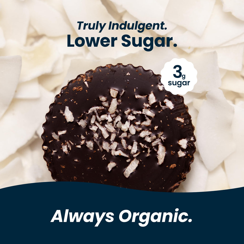ChocXO Organic Dark Chocolate Coconut Butter Cups, Case of 6, 3.45 Ounce Packs