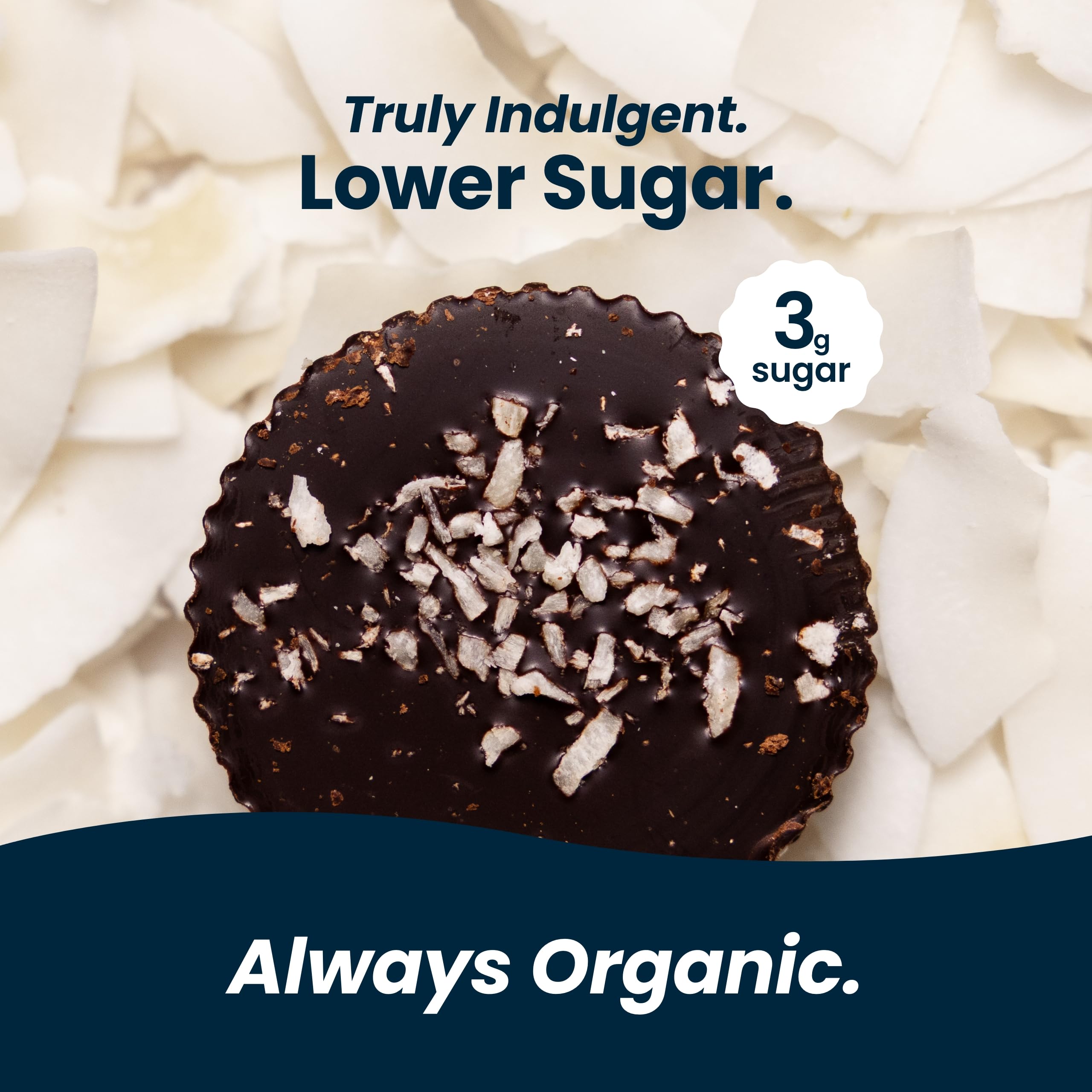 ChocXO Organic Dark Chocolate Coconut Butter Cups, Case of 6, 3.45 Ounce Packs