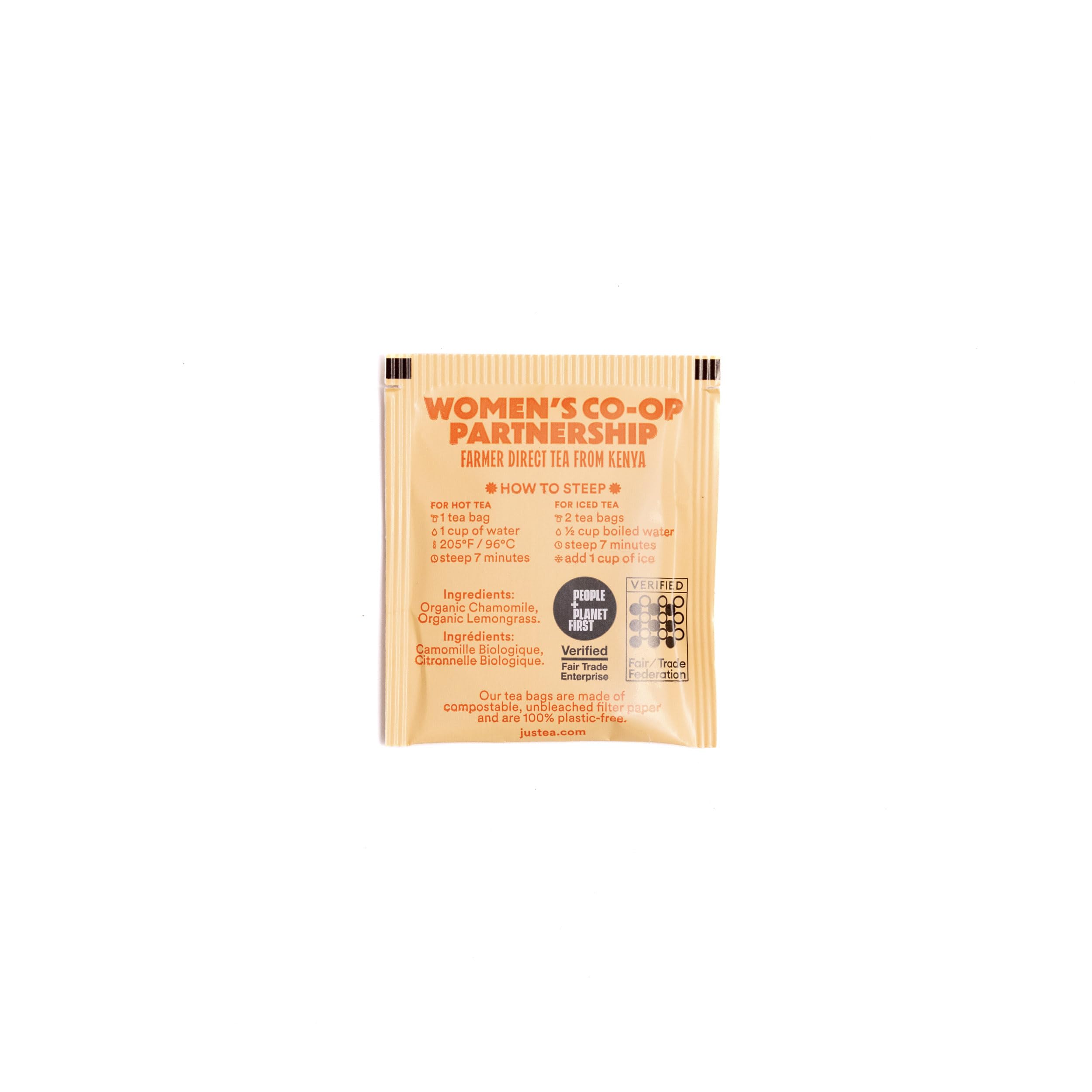 JusTea Sunset Chamomile Tea, Case of 6, 16 Count Boxes