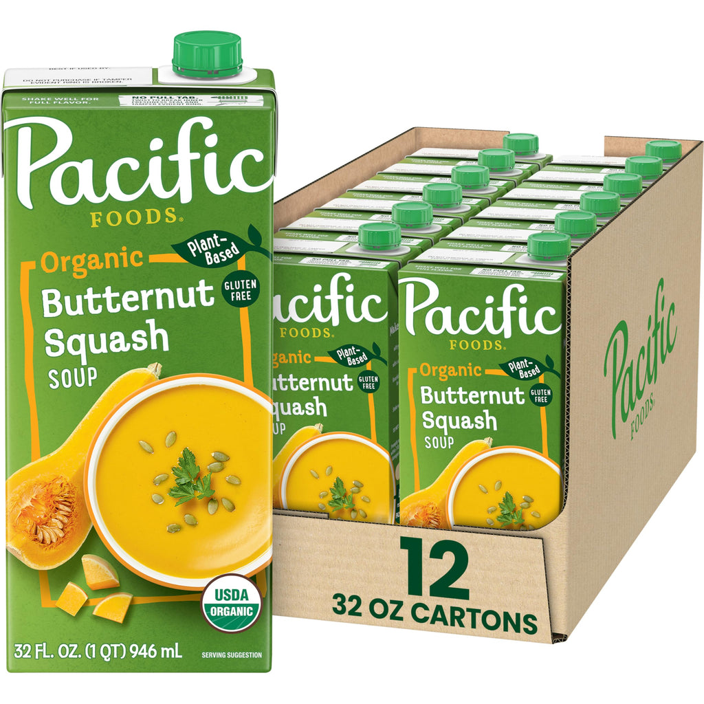 Pacific Foods Organic Butternut Squash Soup, 32 fl oz, Case of 12