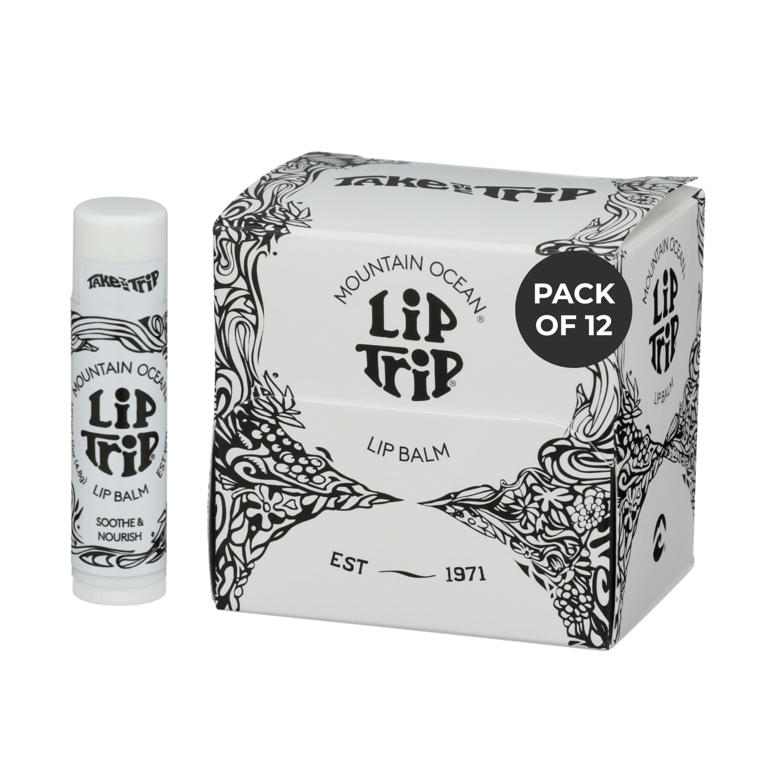 Mountain Ocean Day and Night Lip Balm, Case of 12, 0.165 oz