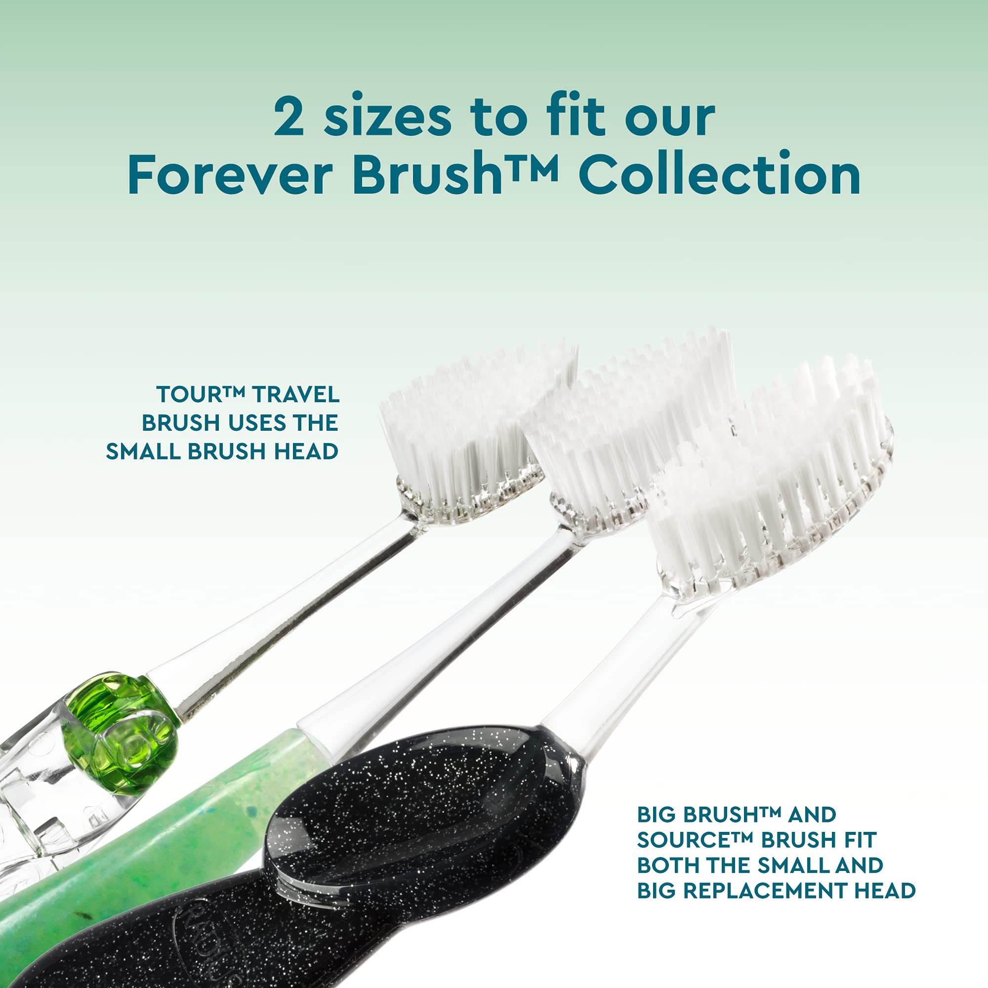 Radius Big Brush Soft Replacement Heads, 2 Count