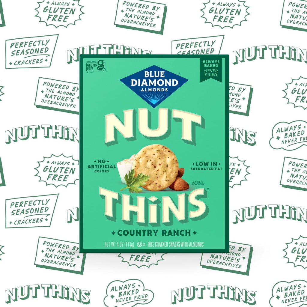 Blue Diamond Country Ranch Nut Thins Crackers, Case of 6, 4 oz