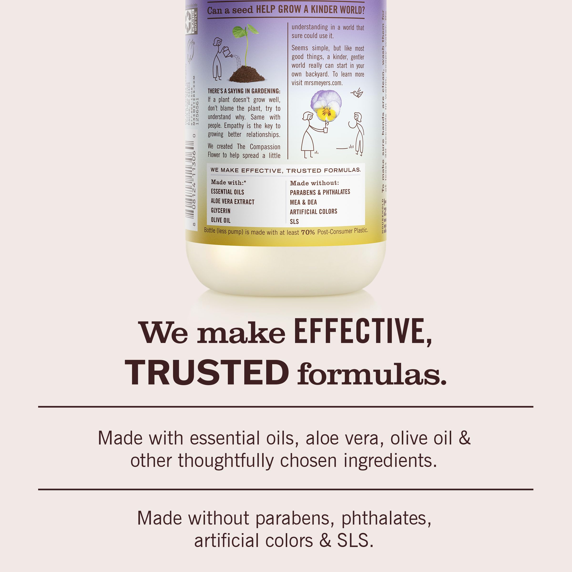 Mrs. Meyer's Clean Day Compassion Flower Liquid Hand Soap, Case of 6, 12.5 Fl Oz