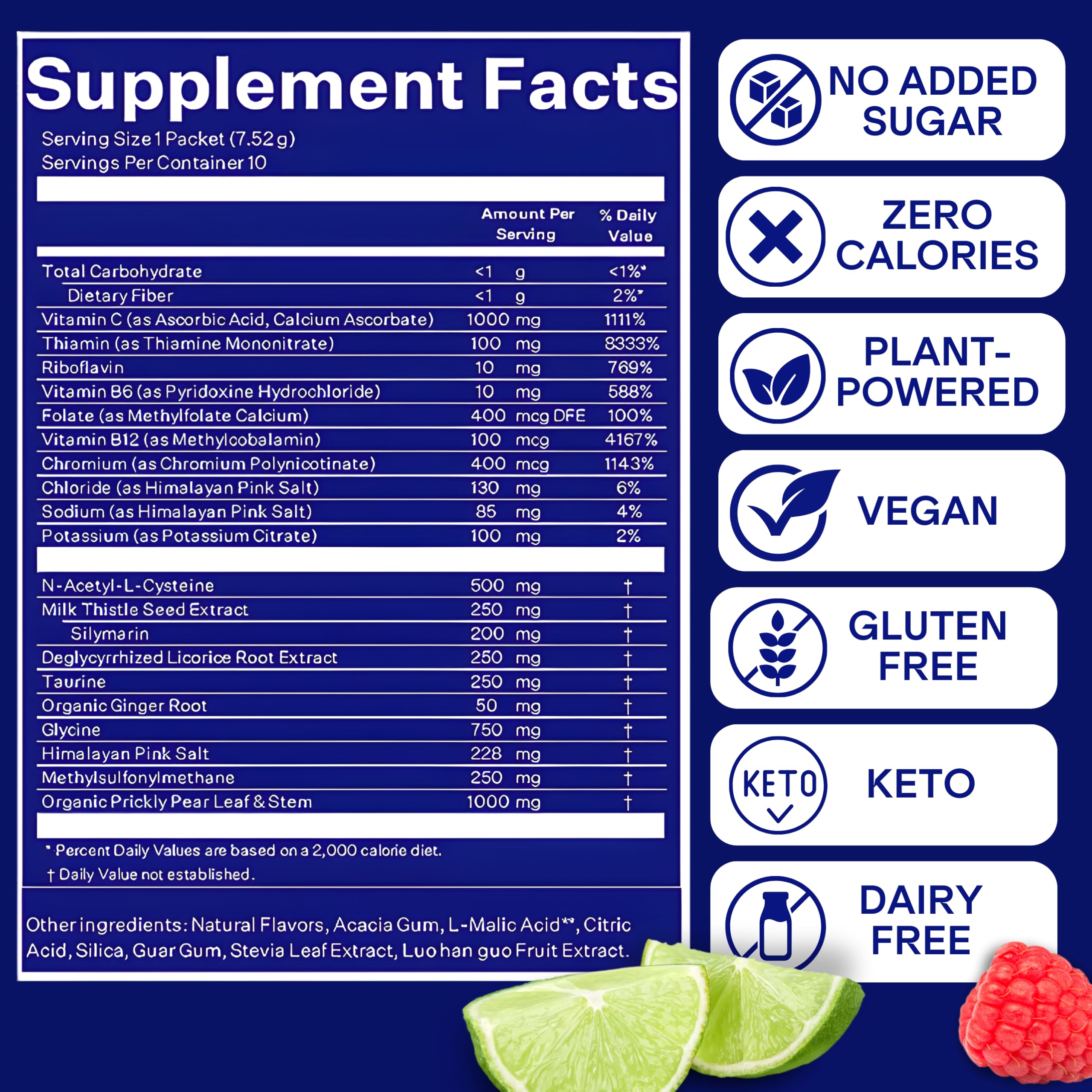 Blueshift Pre-Game Raspberry Lime Drink Mix, 10 Count