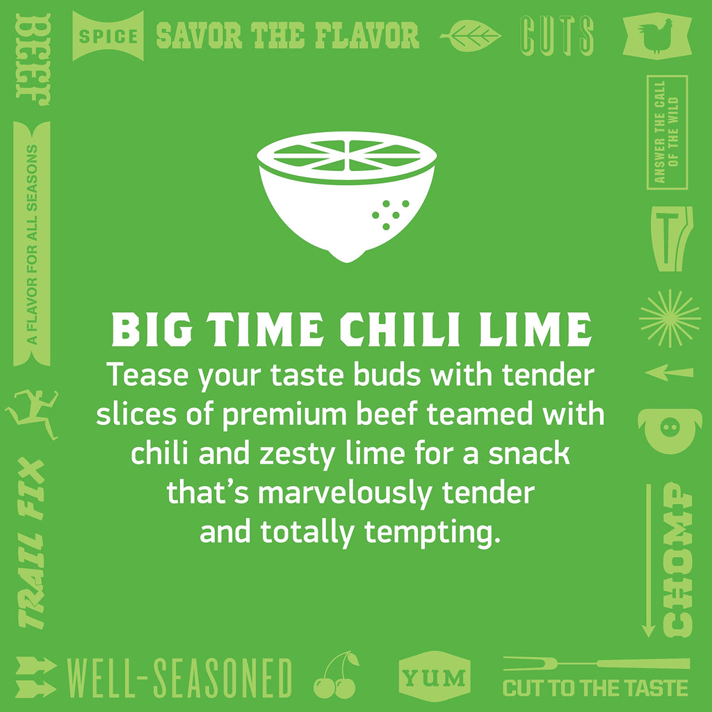 Krave Chili Lime Beef Cuts, Case of 8, 2.5 Oz Bags